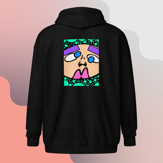 Funky Face Zip up Hoodie